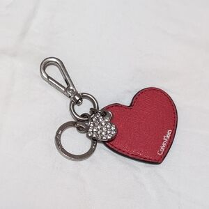 Calvin Klein Red Heart Key & Rhinestone Charm